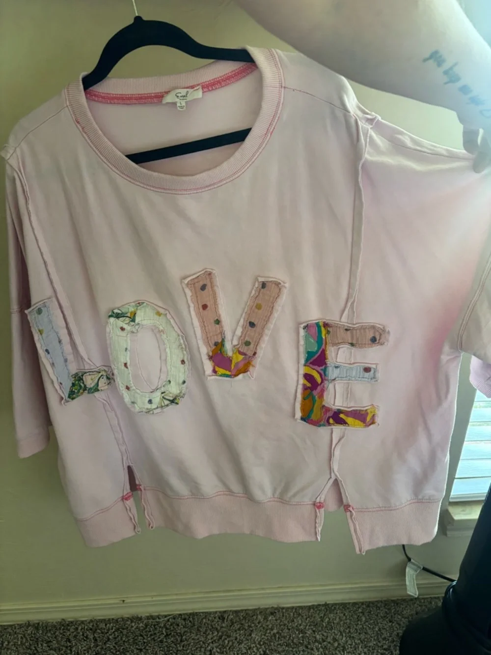 Easel Pink 'LOVE' Appliqué Sweatshirt - Picture 3 of 3